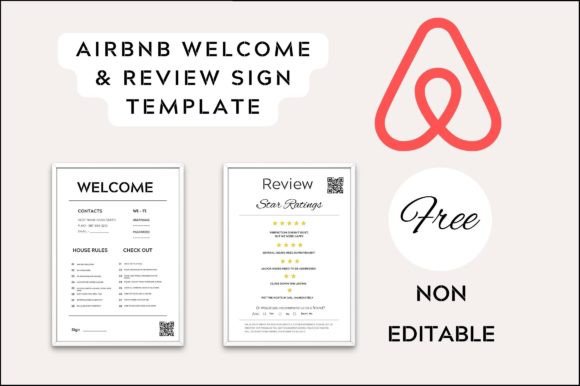 Airbnb Welcome Review Sign with QR