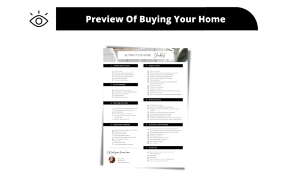 Buying Your Home Checklist Graphics & Freebies