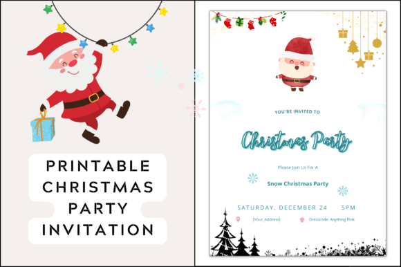 Christmas Invitation Template Graphics Freebies
