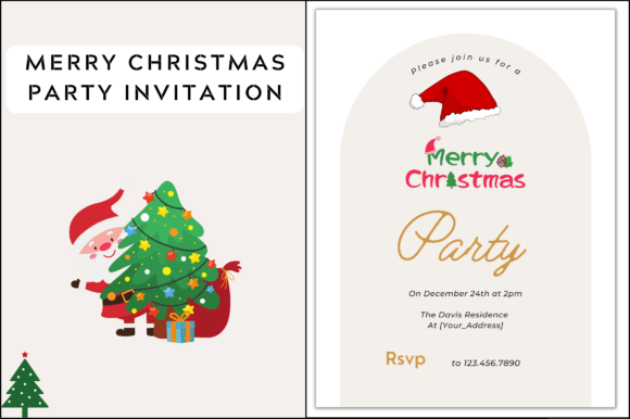 Christmas Party Invitation Editable Graphics