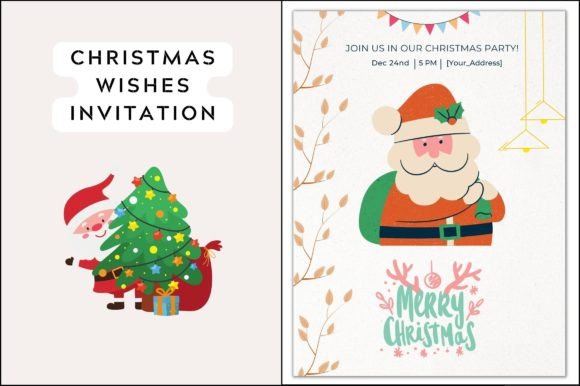 Digital Christmas Wishes Invitation Graphics