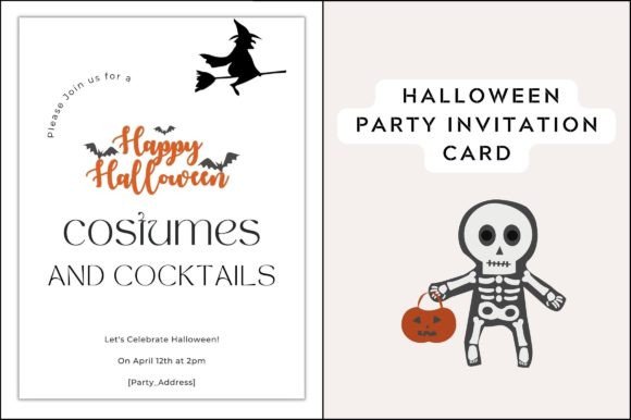 Editable Halloween Invitation Digital Graphics