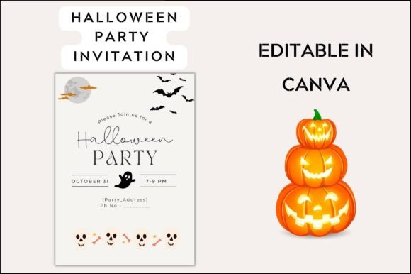 Editable Halloween Party Invitation Graphics