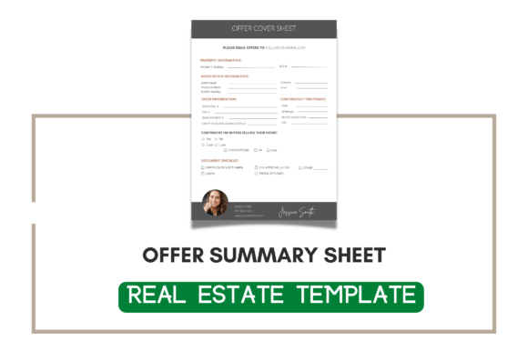 Editable Offer Summary Sheet Checklist Graphics