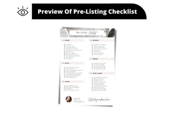 Editable Pre Listing Checklist Template Graphics