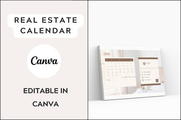 Editable Real Estate Calendar Template Graphics
