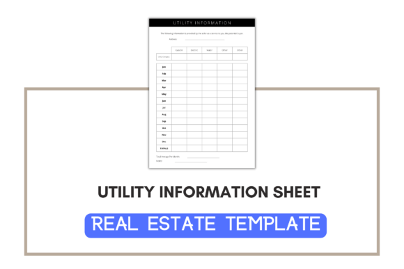 Editable Utility Information Sheet