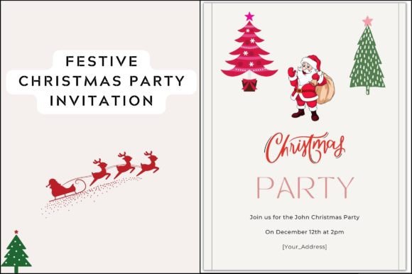 Festive Christmas Party Eve Invitation Graphics