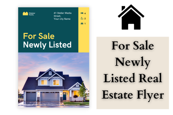 For Sale Newly Listed Real Estate Flyer Graphics and Print Templates
