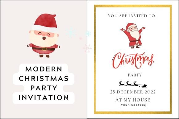 Free Modern Christmas Party Invitation Graphics