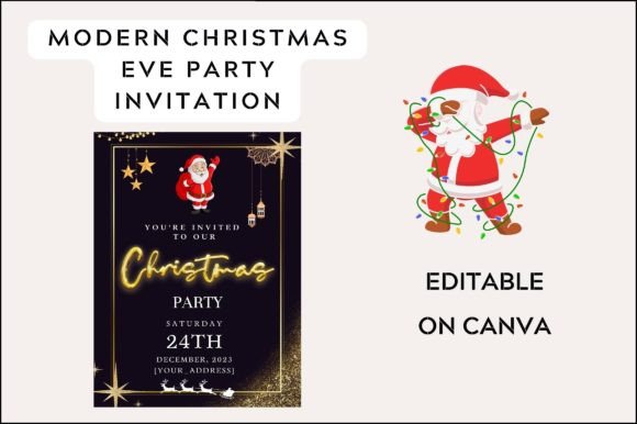 Modern Christmas Eve Party Invitation Graphics