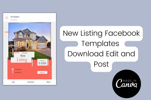 New Listing Facebook Post for Realtors: Graphics & Graphic Templates