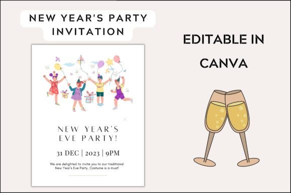 New Year's Party Invitation Card Graphics
