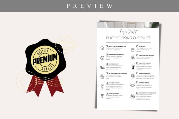 Premium Buyer Closing Checklist Template: Graphics for Crafters