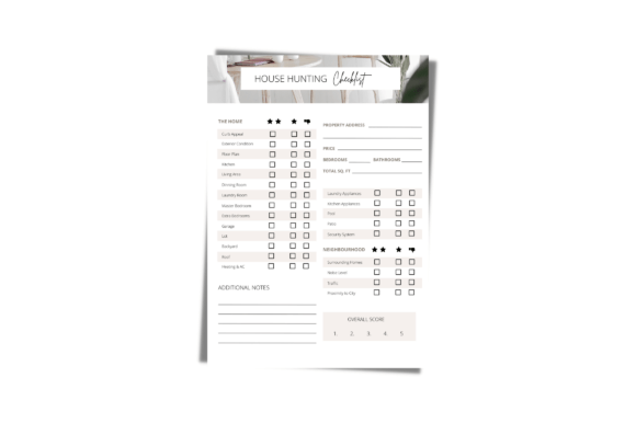 Real Estate House Hunting Checklist Graphics